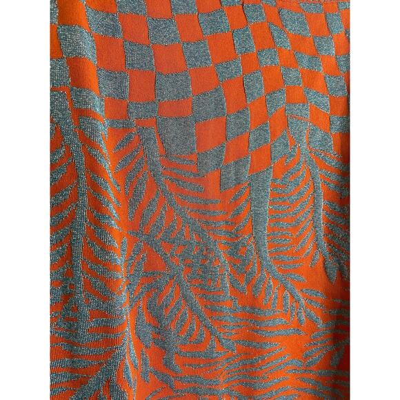 Diane Von Furstenberg Cruz Skirt Metallic Jacquard Tile Summer Party Garden Sz M - Picture 5 of 11